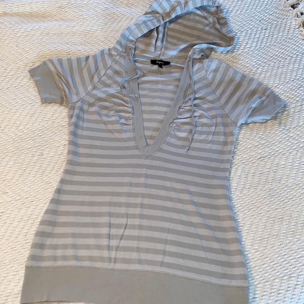 Vintage Express SS V Neck babydoll Hoodie